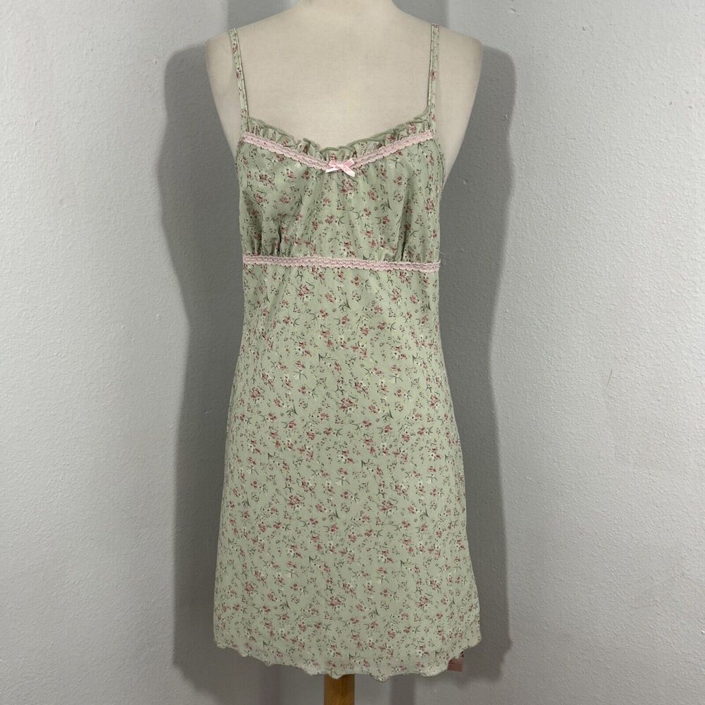 Dress Womens Large Babydoll Multi Spaghetti Strap Prairie Fairy‎ Cottagecore